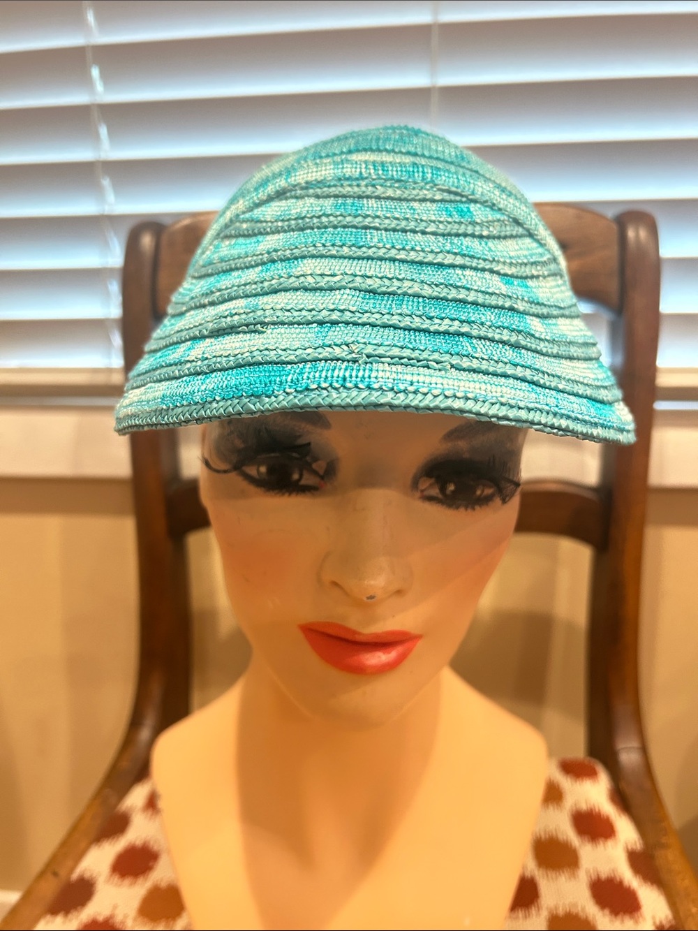 Missoni Mare Turquoise Straw Visor